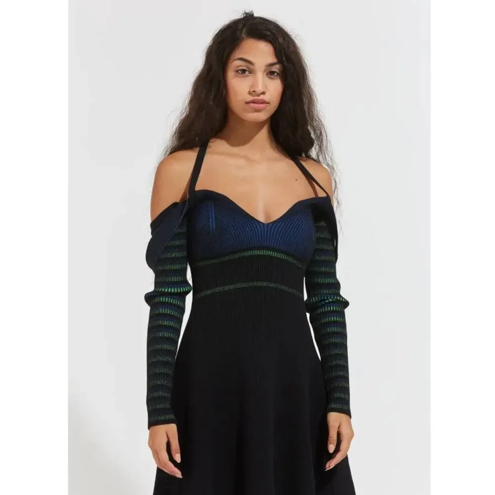 NWT OPENING CEREMONY Striped Flare Dress Size Medium - Picture 2 of 9